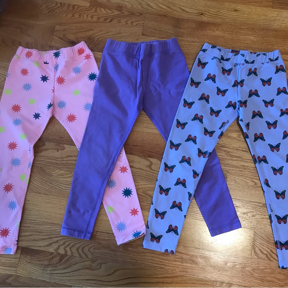 Hanna Andersson Girls' Leggings Set of 3 Pairs- Like new